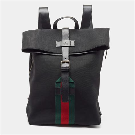 gucci black techno canvas backpack|custom Gucci backpack.